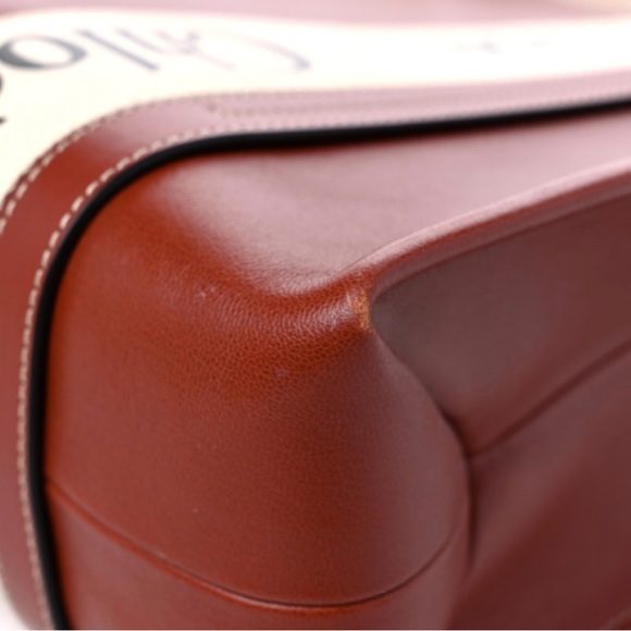 Preowned CHLOE Calfskin Med. Woody RibbonTote Sepia Brown- Great Condition. - Picture 10 of 12